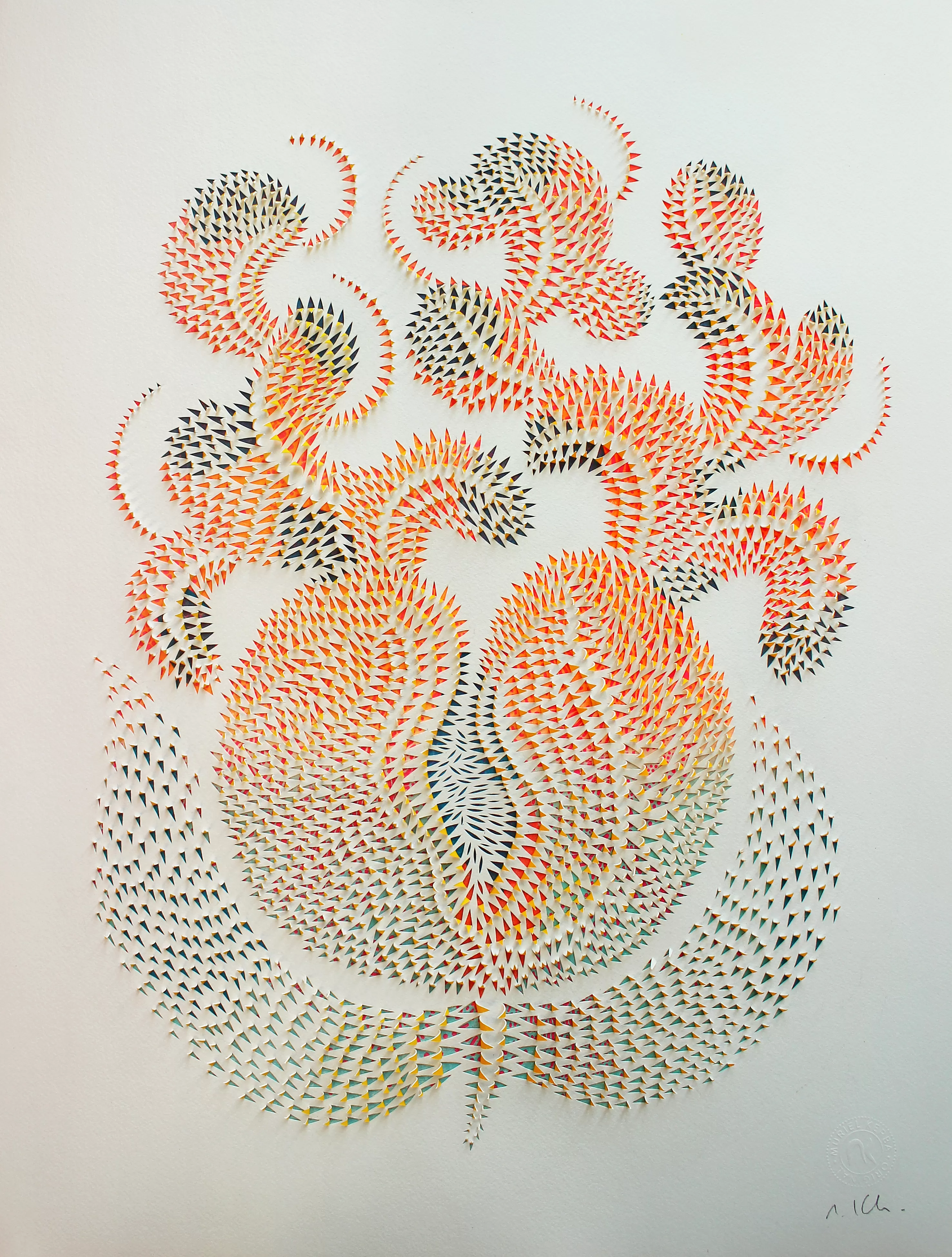 Arnauld Le Calvé - Sculpture jaune en terre et verr